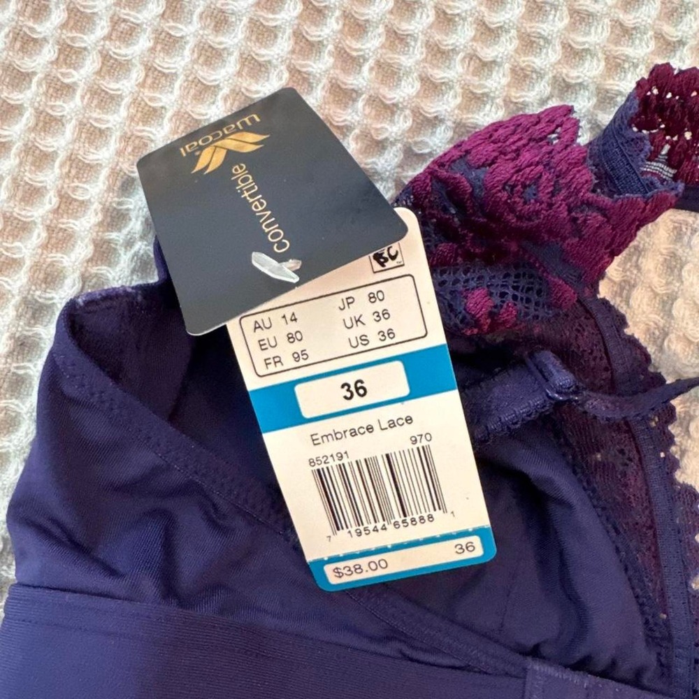 NWT Wacoal Embrace Lace Convertible Bralette Size 36 - Picture 4 of 4